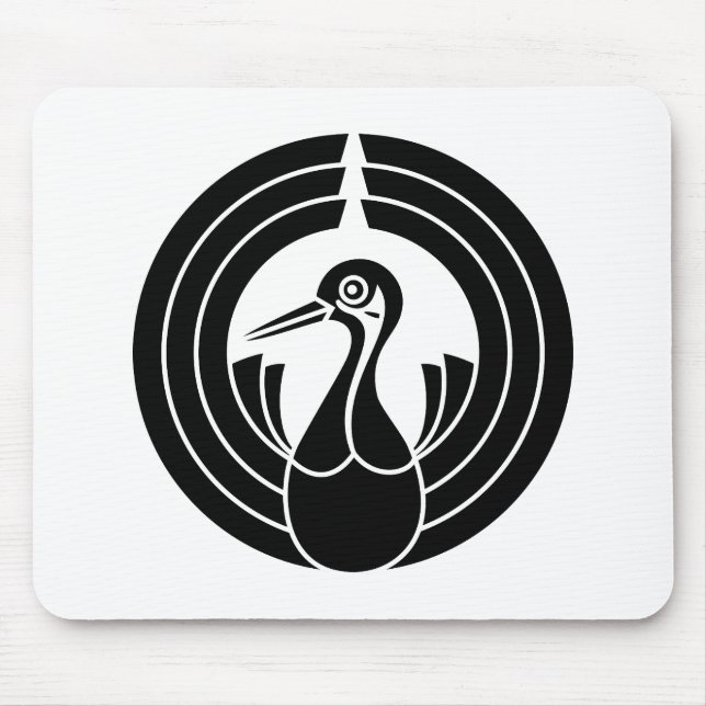Mousepad círculo noshi em forma de grou (Frente)
