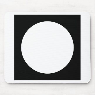 Mousepad Círculo preto-branco, Design geométrico simples.
