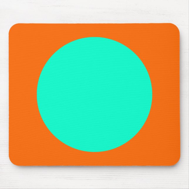 Mousepad Círculo - Turquesa e Laranja (Frente)