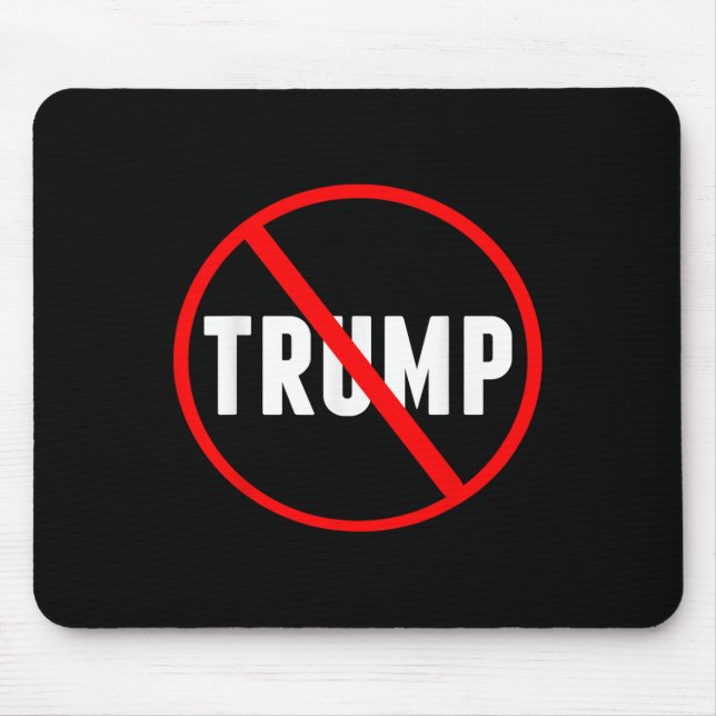 Mousepad Círculo Vermelho Anti-Trump X Político (Frente)