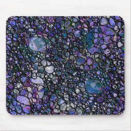 Mousepad Círculos Abstrato de Desenho Mão, Azul, Roxo, Pret