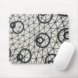Mousepad Círculos Abstrato preto e branco