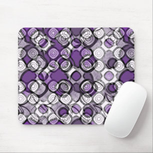 Mousepad Círculos Abstrato Pretos da Cinza Púrpura