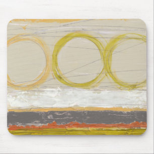 Mousepad Círculos Amarelo e Laranja em Fundo Multicolorido