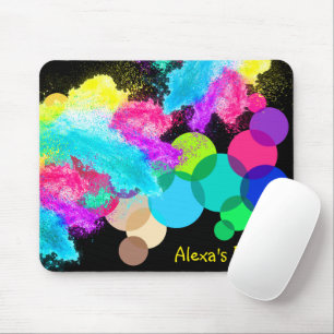 Mousepad Círculos arco-íris e poeiras alcalinas