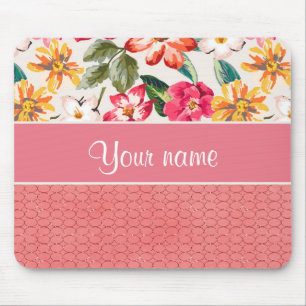 Mousepad Círculos bonitos do brilho do rosa do falso das