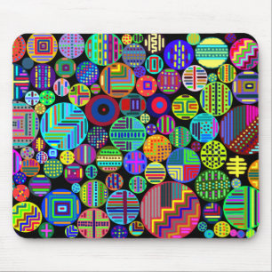 Mousepad Círculos coloridos no fundo preto