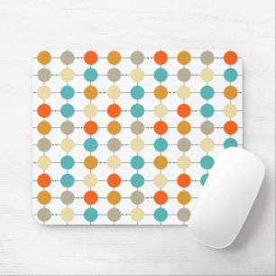 Mousepad Círculos De Barramento De Creme Laranja Turquesa 