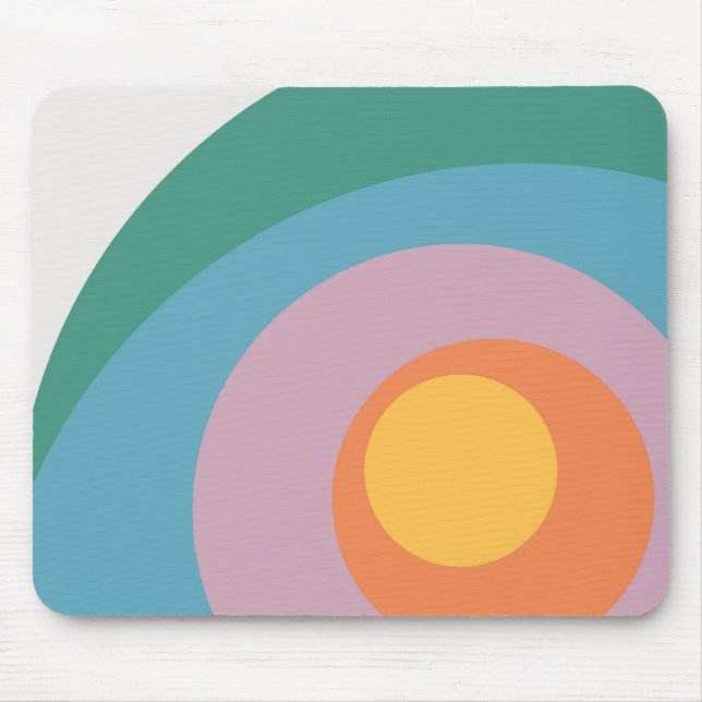 Mousepad Círculos de estilo retrô multicolorido (Frente)