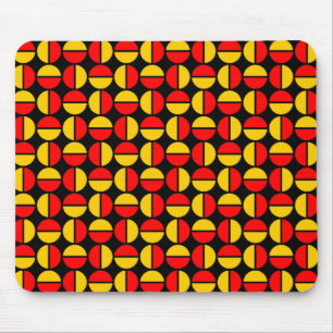 Mousepad Círculos de giro - vermelhos e âmbar no preto