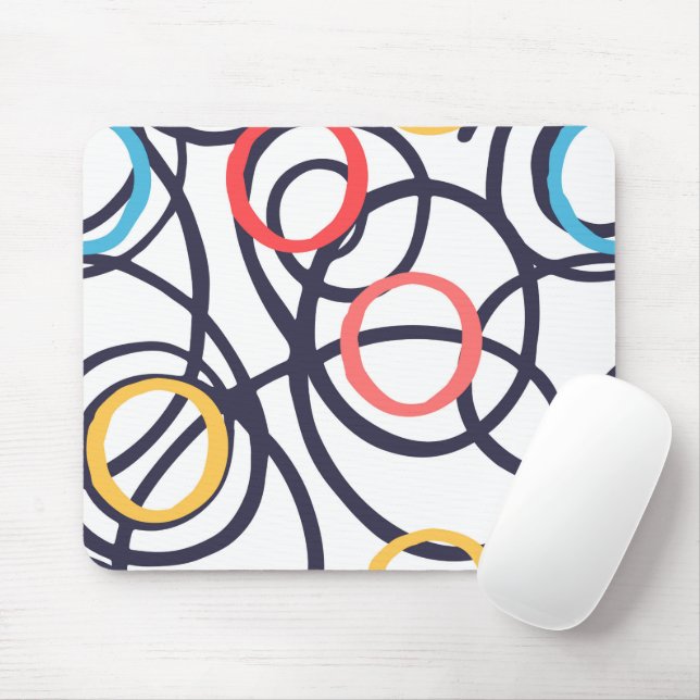 Mousepad Círculos De Tonalidade Em Branco (Com mouse)