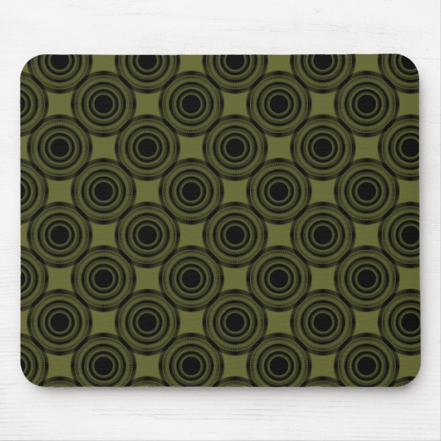 Mousepad Círculos de Trendy no centro, Mousepad, Verde-oliv (Frente)