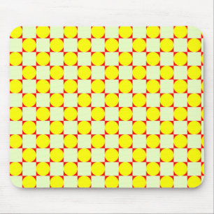 Mousepad Círculos do amarelo do quadrado vermelho