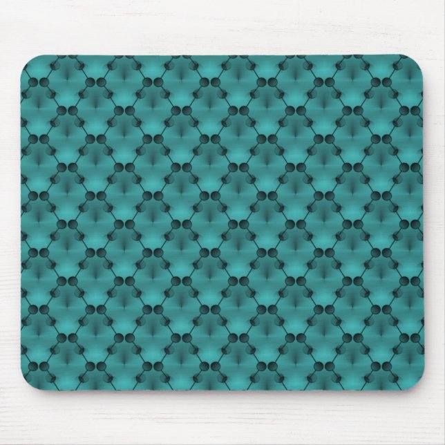 Mousepad Círculos do Funk Retro Teal com Espessura (Frente)
