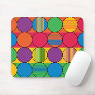 Mousepad Círculos e Listras Coloridos