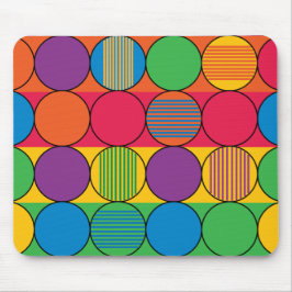 Mousepad Círculos e Listras Coloridos