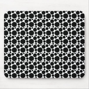 Mousepad Círculos e Pontos em 7 Tamanhos: Preto e Branco Re