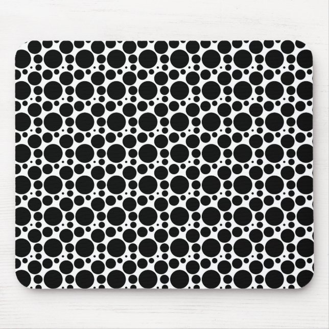 Mousepad Círculos e Pontos em 7 Tamanhos: Preto e Branco Re (Frente)