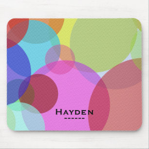 Mousepad Círculos Geométricos Abstratos Coloridos Personali