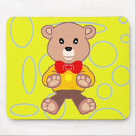 Mousepad Círculos Geométricos Amarelos do Urso de Teddy Loo