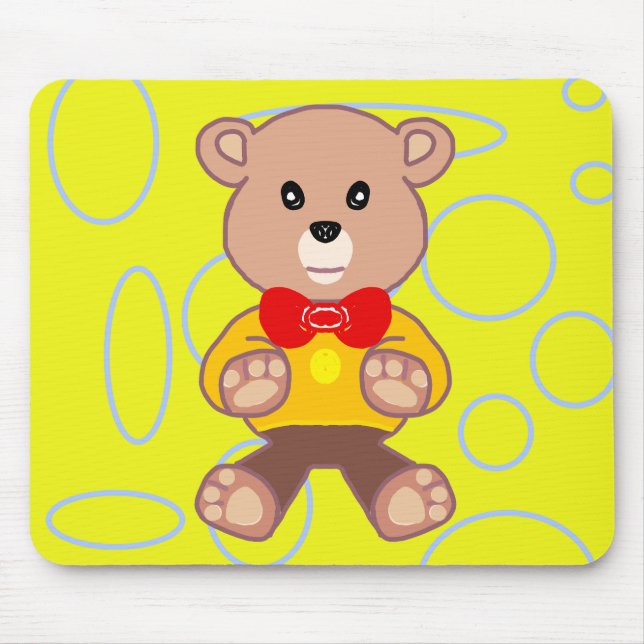Mousepad Círculos Geométricos Amarelos do Urso de Teddy Loo (Frente)