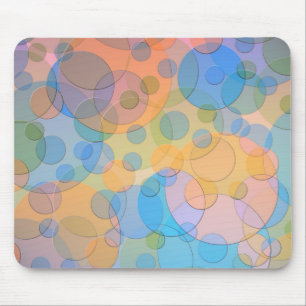 Mousepad Círculos Pastel Sobrepostos Design Moderno