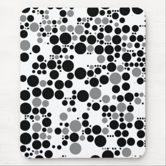 Mousepad Círculos retros do grayscale preto e branco