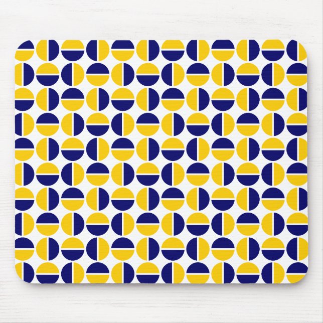 Mousepad Círculos rotativos - Marinho profundo e âmbar (Frente)