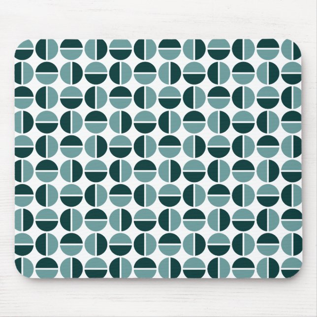 Mousepad Círculos rotativos - Verde oceânico e verde escuro (Frente)