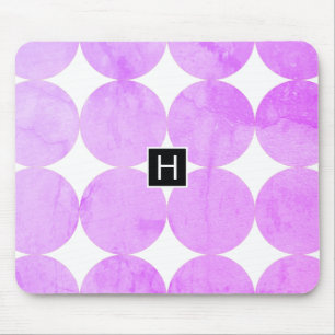 Mousepad Círculos Roxos Modernos Monograma