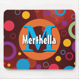 Mousepad Círculos Vibrantes Anéis Retro Personalizados
