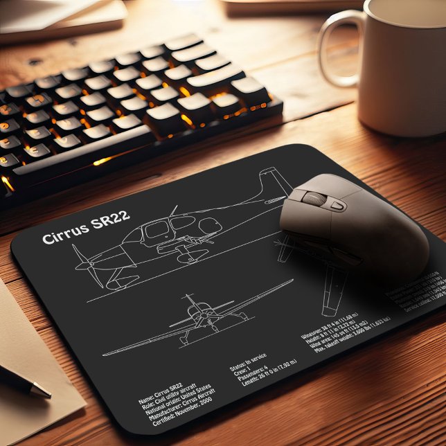 Mousepad Cirrus SR22 - Planos de desenho de projeto de aviã (Criador carregado)