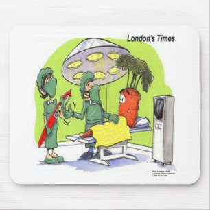 Mousepad Cirurgia de Cenoura Cartoon Médico Divertido