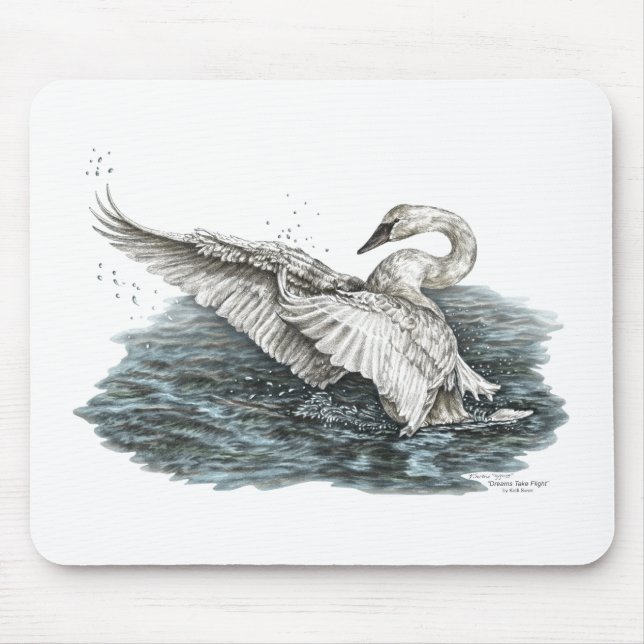 Mousepad Cisne branco na água (Frente)