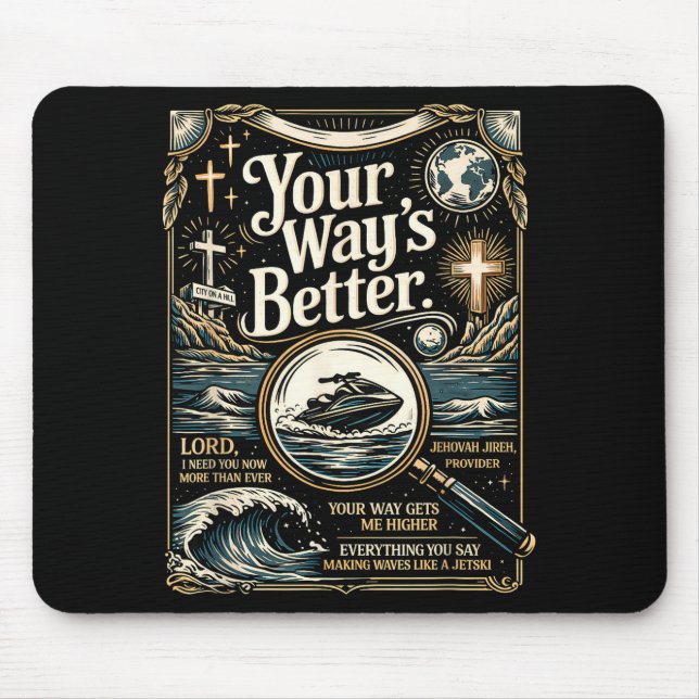 Mousepad Citação cristã de Jesus da melhor maneira fé bíbli (Frente)