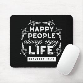 Mousepad Citação Cristã Inspiradora de Provérbios 15:15