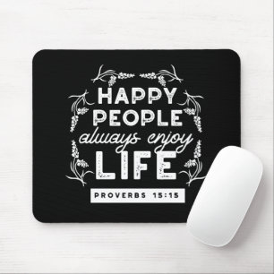 Mousepad Citação Cristã Inspiradora de Provérbios 15:15