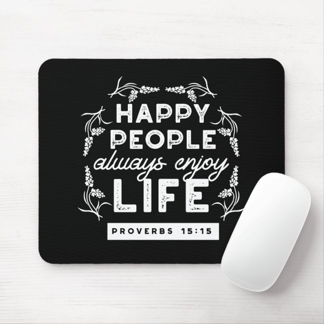 Mousepad Citação Cristã Inspiradora de Provérbios 15:15 (Com mouse)