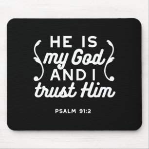 Mousepad Citação da Fé Cristã – Confie em Deus Salmo 91:2