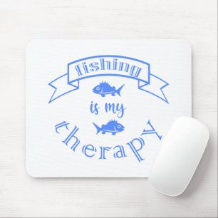 Mousepad Citação da fita de banner A pesca é a minha terapi