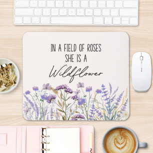 Mousepad Citação da Natureza do Jardim de Flores Silvestres