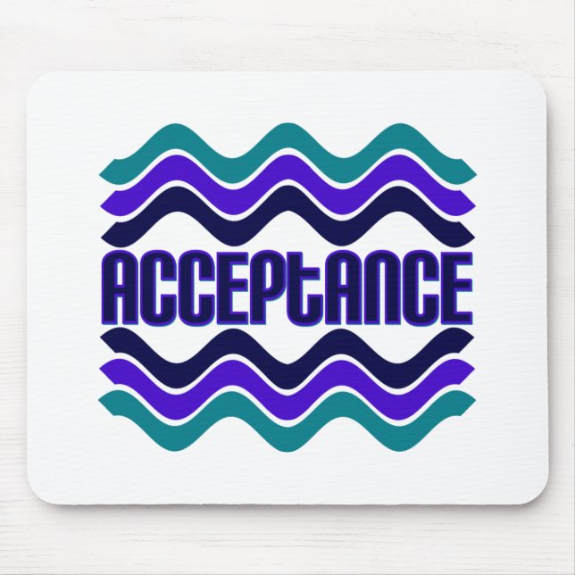 Mousepad Citação de Aceitação no Gráfico Verde Roxo Azul (Frente)