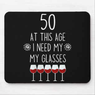 Mousepad Citação de Amante de Vinho de 50 Anos para Mulhere