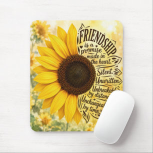 Mousepad Citação de Amizade de Girassol