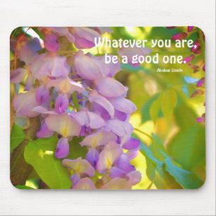 Mousepad Citação de Atitude do Wisteria Flower