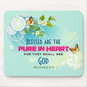 Mousepad Citação de Beatidão com Borboletas e Blossomas