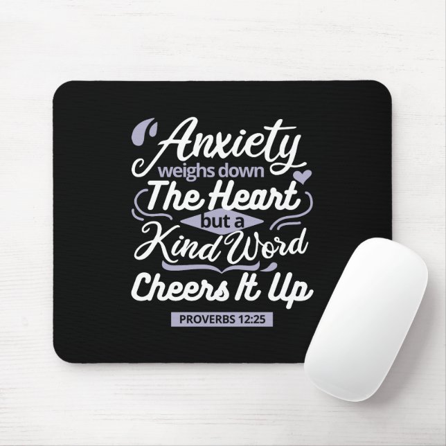Mousepad Citação de Encorajamento Cristão – Ansiedade e Bon (Com mouse)