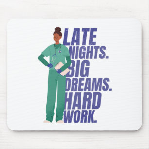 Mousepad Citação de Enfermeira Trabalho Duro