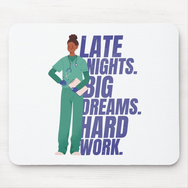 Mousepad Citação de Enfermeira Trabalho Duro (Frente)
