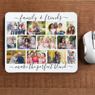 Mousepad Citação de Família e Amigos Colagem de Fotos 12 Br